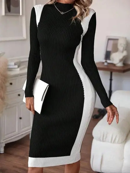 Elegant Long Sleeve Knit Dress for Women