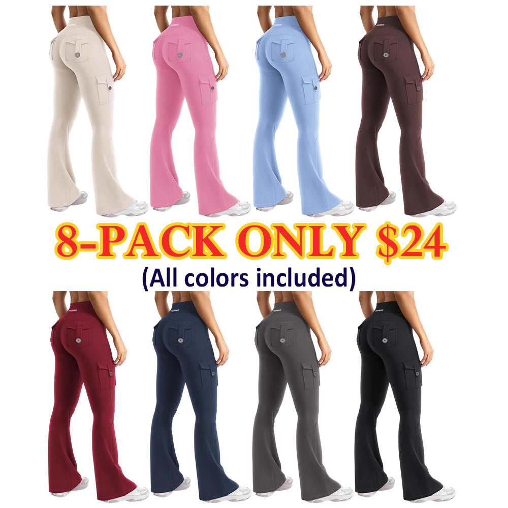 Women's athletic flare pants with hidden pockets
