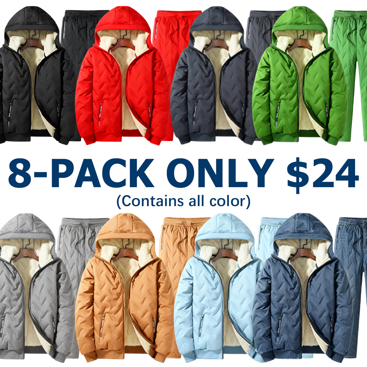 Men’s Autumn Winter Fleece Thickened Set