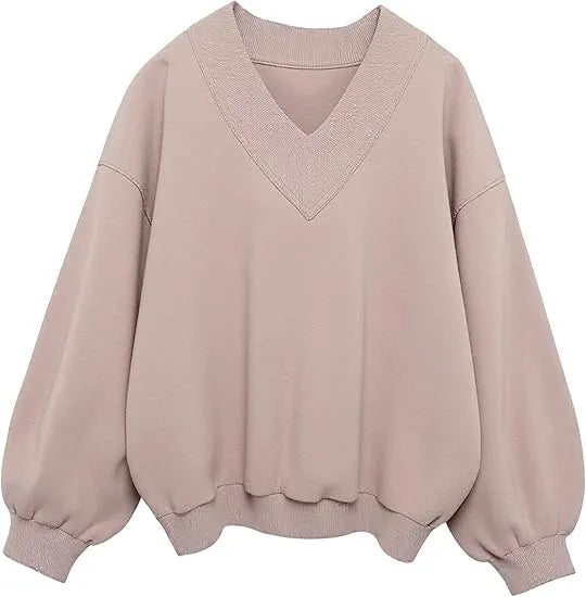 V Neck Oversize Sweatshirts