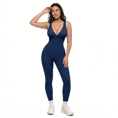 Deep V Shapewear With Chest Support Breathable High-Waisted Tummy Control Jumpsuit