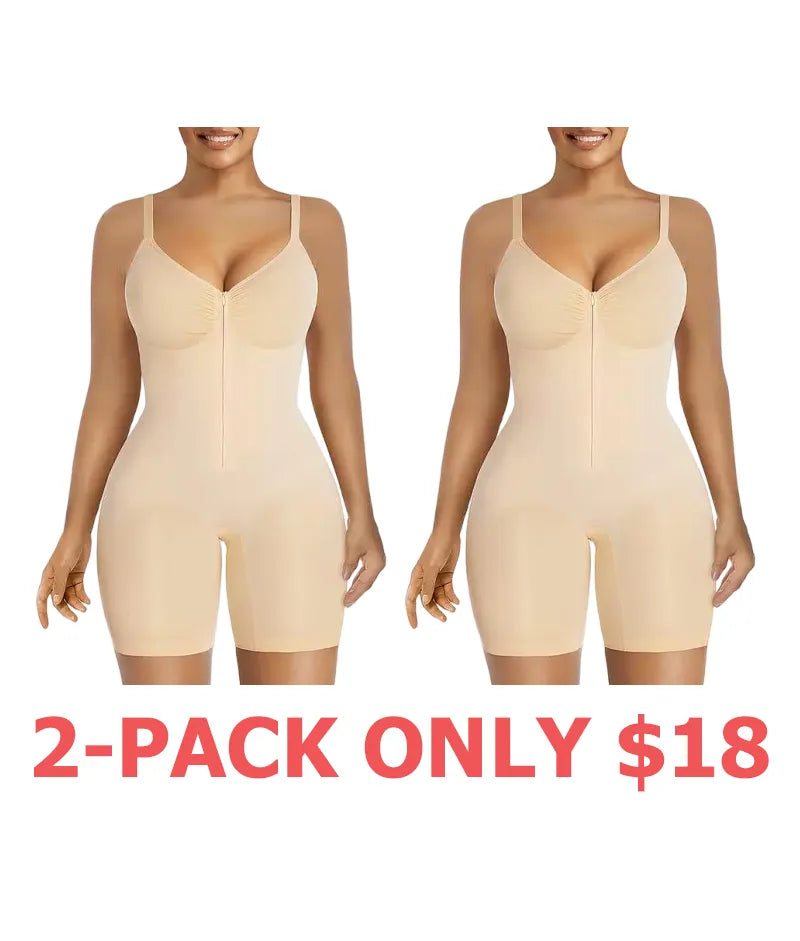 Shapewear for Women Tummy Control Bodysuits Zip-Up Comfort Ultra Stretch Fabric Customizable Fit Breathable Mesh Design Comfortable Fit