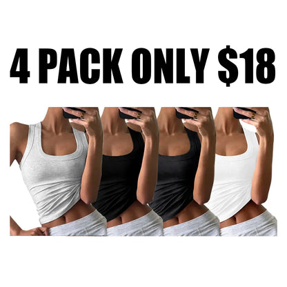 Women's Casual Slim-Fit Solid-Color Sleeveless Tank Top