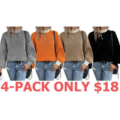 Women's Colorblock Drop Shoulder Sweater