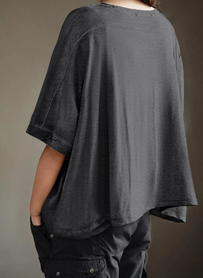 Dokotoo Summer Shirts 2025 Womens Solid T Shirts for Women Loose Oversized Tops Basic Tee