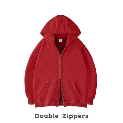 Unisex Oversized Zip-Up Hoodie for Women Plain