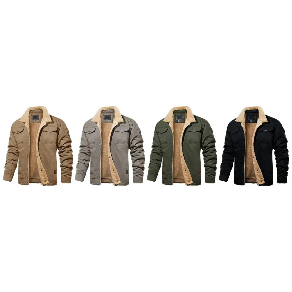 Men's Sherpa Lined Trucker Jacket – Warm, Casual Cotton Fleece