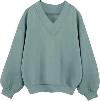 V Neck Oversize Sweatshirts