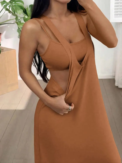 Heather Tank Top & Cutout Maxi Dress Set