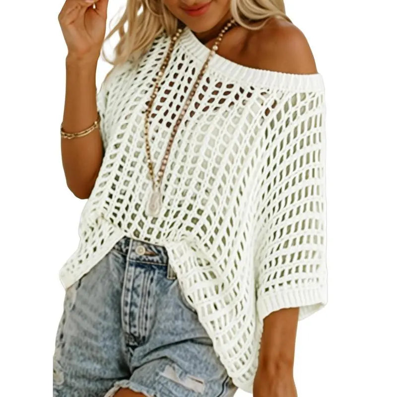 Women'S Summer Round Neck Short Sleeve Sweater