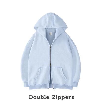Unisex Oversized Zip-Up Hoodie for Women Plain