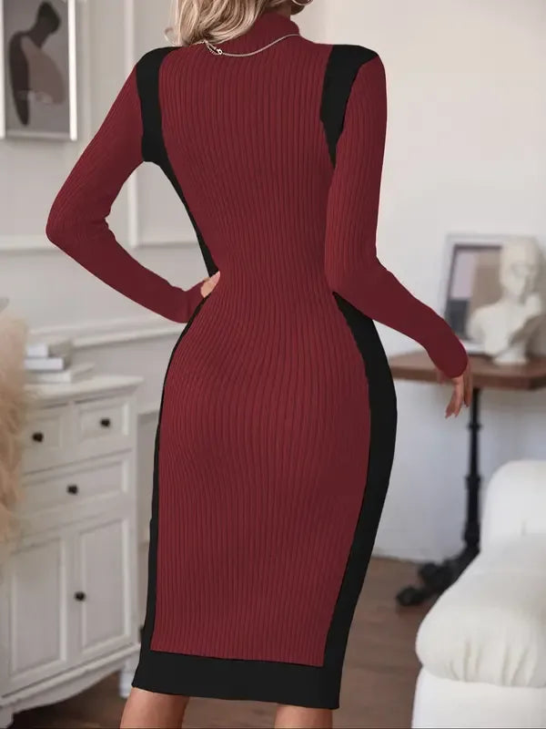Elegant Long Sleeve Knit Dress for Women