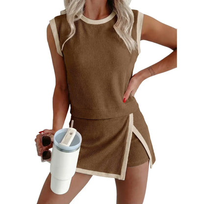 Women's Crewneck Ribbed 2-Piece Sets