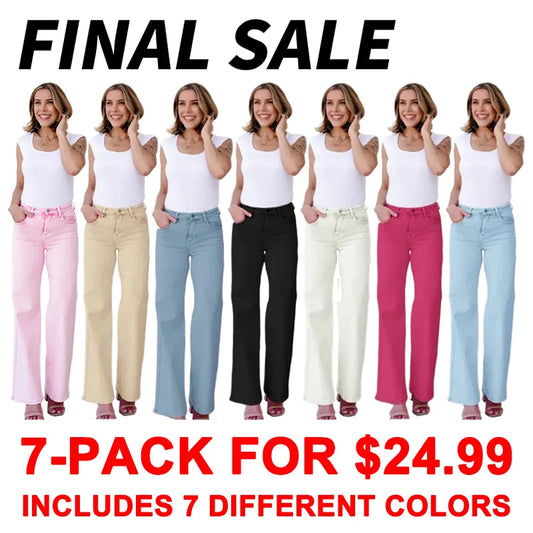 High Rise Tummy Control Wide Leg Jeans