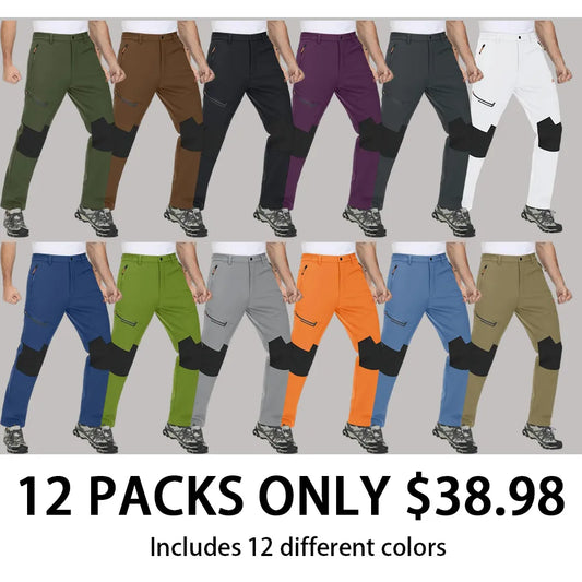 Men's Fleece-Lined Winter Ski Pants – Water-Resistant with 4 Zip Pockets