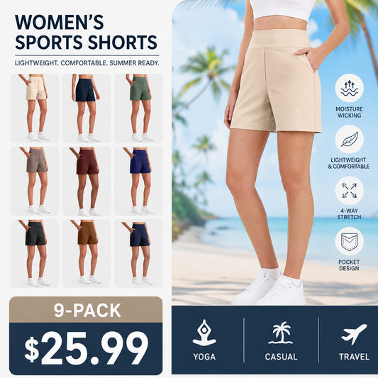 🔥 Women's High-Waisted Bermuda Shorts with Pockets – No Ride-Up, No Chafing, All-Day Comfort