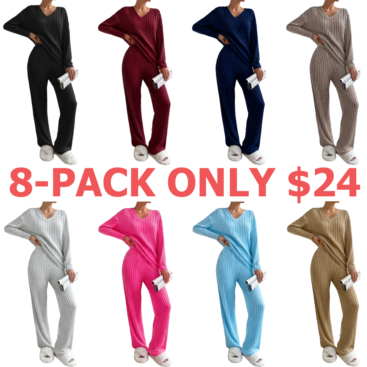 Women's Solid Drop Shoulder Pocket Lounge Set
