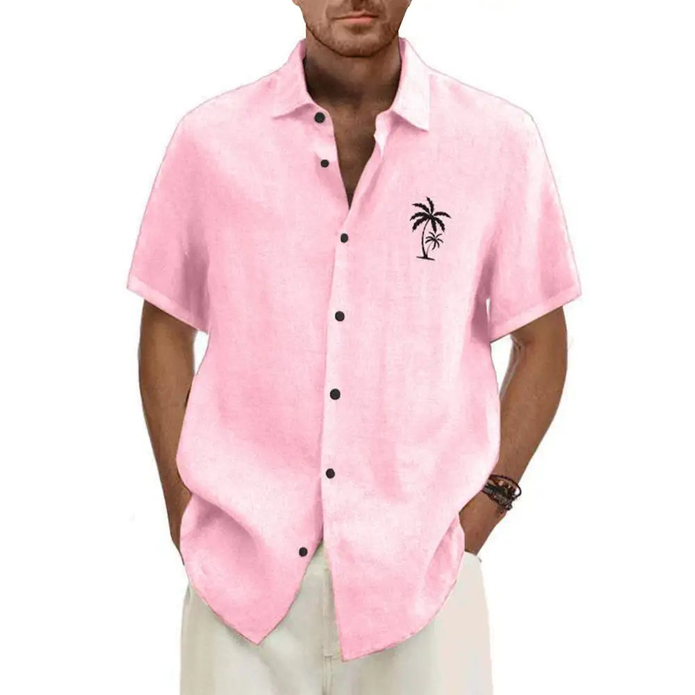 Classic Beach Men Polo Shirt Collar Short Sleeved Work Shirts for Men