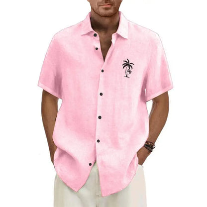 Classic Beach Men Polo Shirt Collar Short Sleeved Work Shirts for Men