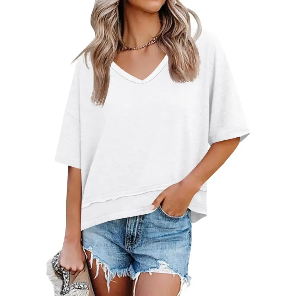Womens Summer V Neck T Shirts