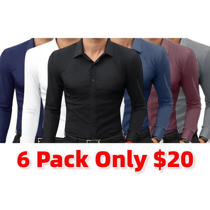 Men’s Slim Fit Stretch Dress Shirt – 16-Way Stretch, Wrinkle-Free