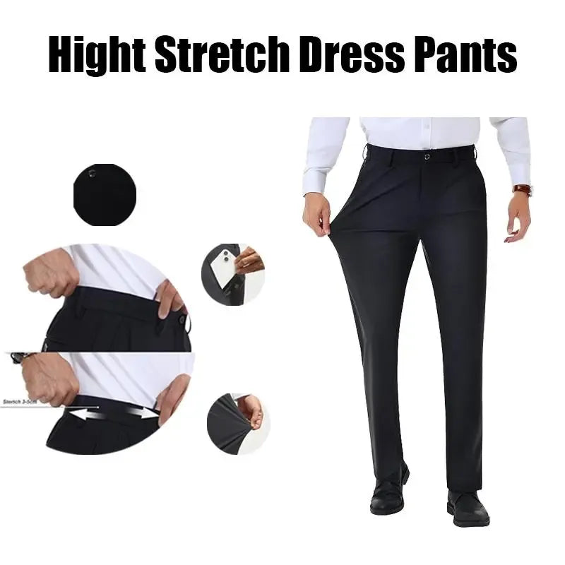 Men's Stretch Dress Pants No Iron Golf Pants Expandable