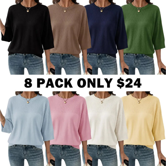 Women‘s Half Sleeve Casual Oversized Trendy Sweaters