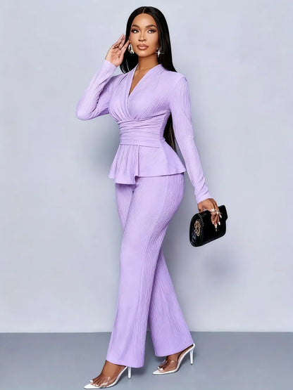 Women's Asymmetrical Hem Two-Piece Outfits