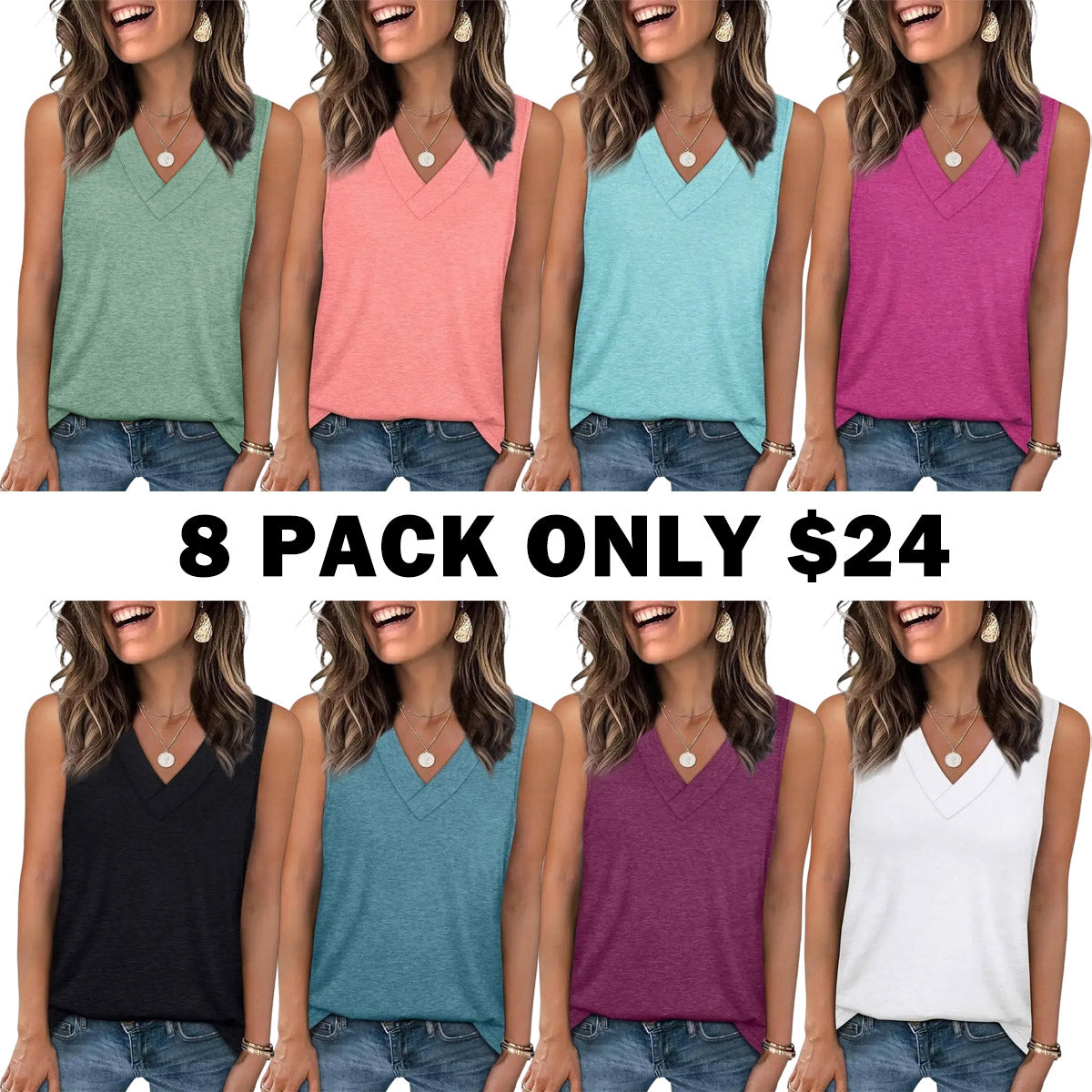 Summer V Neck Tank Tops