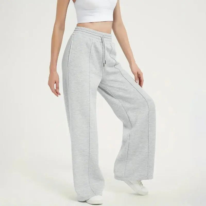 Women's Wide Leg Sweatpants Casual Loose Solid Color Pants