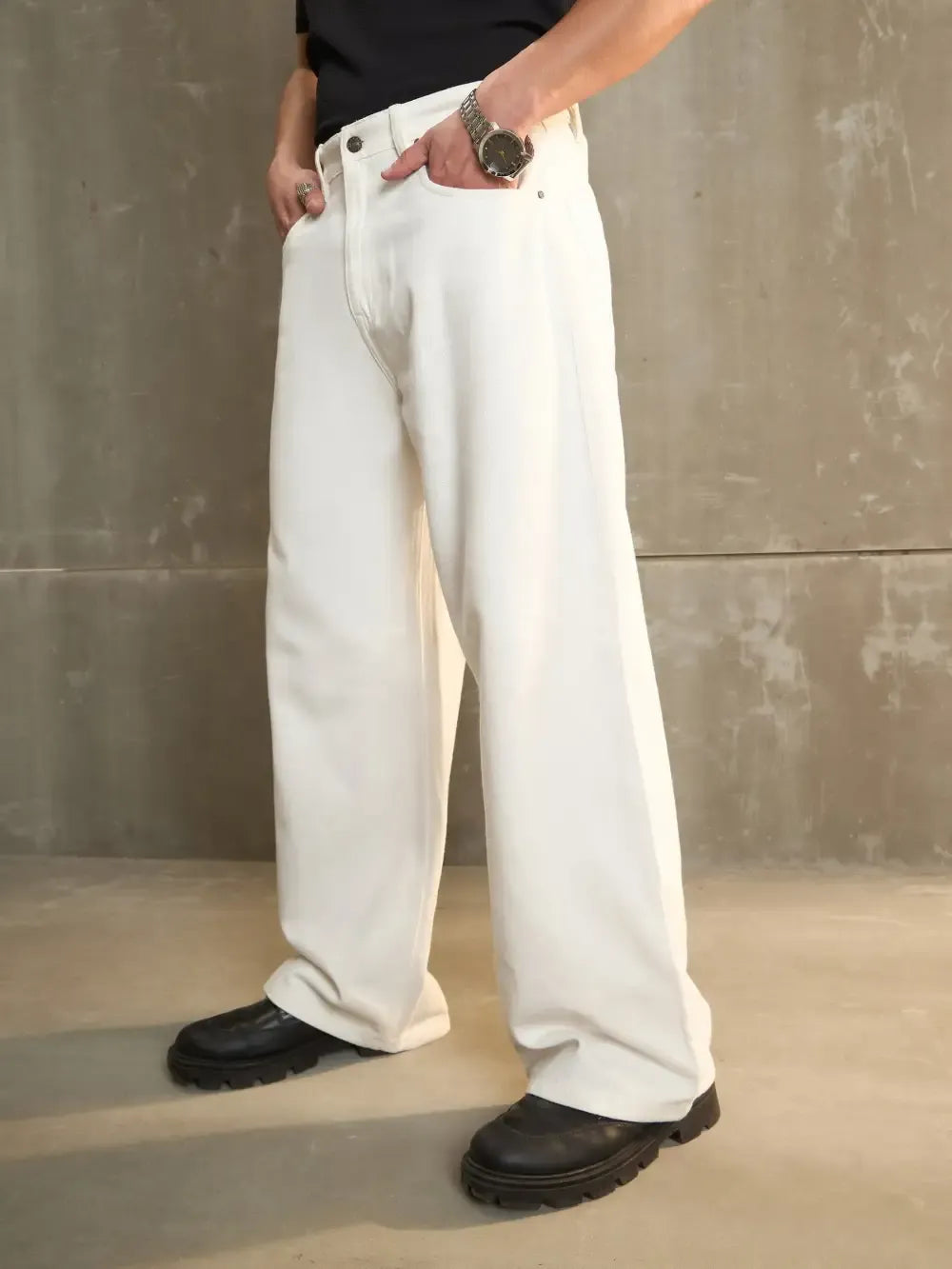 Men Basic Wide Leg Jeans