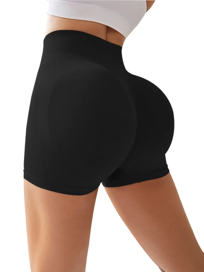 High Waist Tummy Control Side-Ribbed Butt-Lifting Seamless Shorts