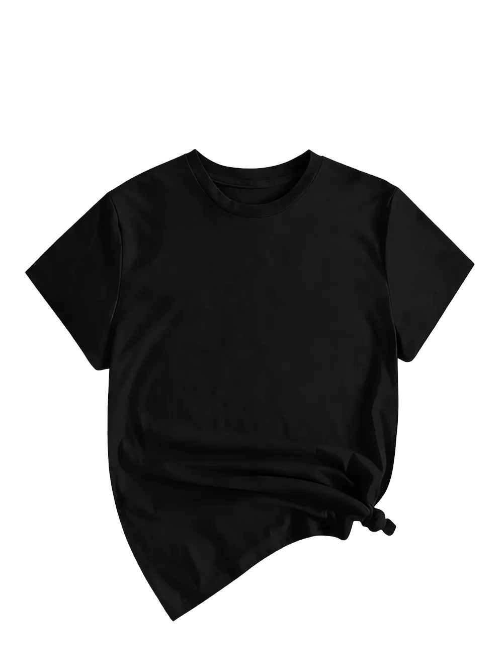 Women's Solid Round Neck Tee, Casual Short Sleeve Crew Neck T-Shirt for Summer