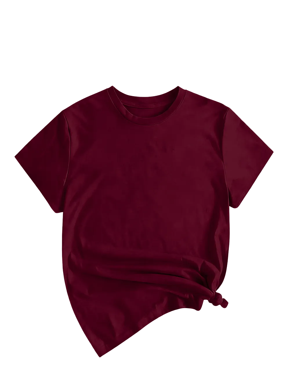 Women's Solid Round Neck Tee, Casual Short Sleeve Crew Neck T-Shirt for Summer