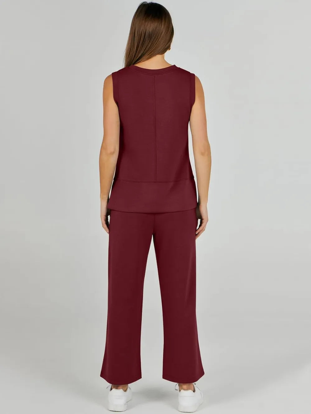 Women's 2 Piece Sets Summer Outfits Sleeveless Wide Leg Tracksuits Casual Sweat Sets Lounge Sweatsuits