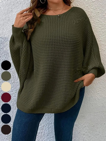Fall Outfits, Casual Long Sleeve Jumper for Fall, Women's Plus Clothing for Daily Wear