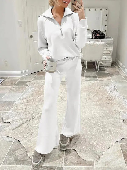 Women 2 Piece Outfits Sweatsuit Set 2025 Fall Oversized Half Zip Sweatshirt