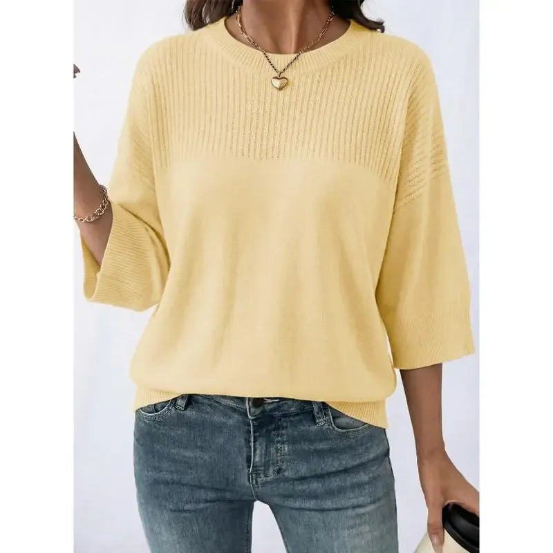 Women‘s Half Sleeve Casual Oversized Trendy Sweaters