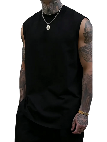 Men's Solid Color Round Neck Tank Top