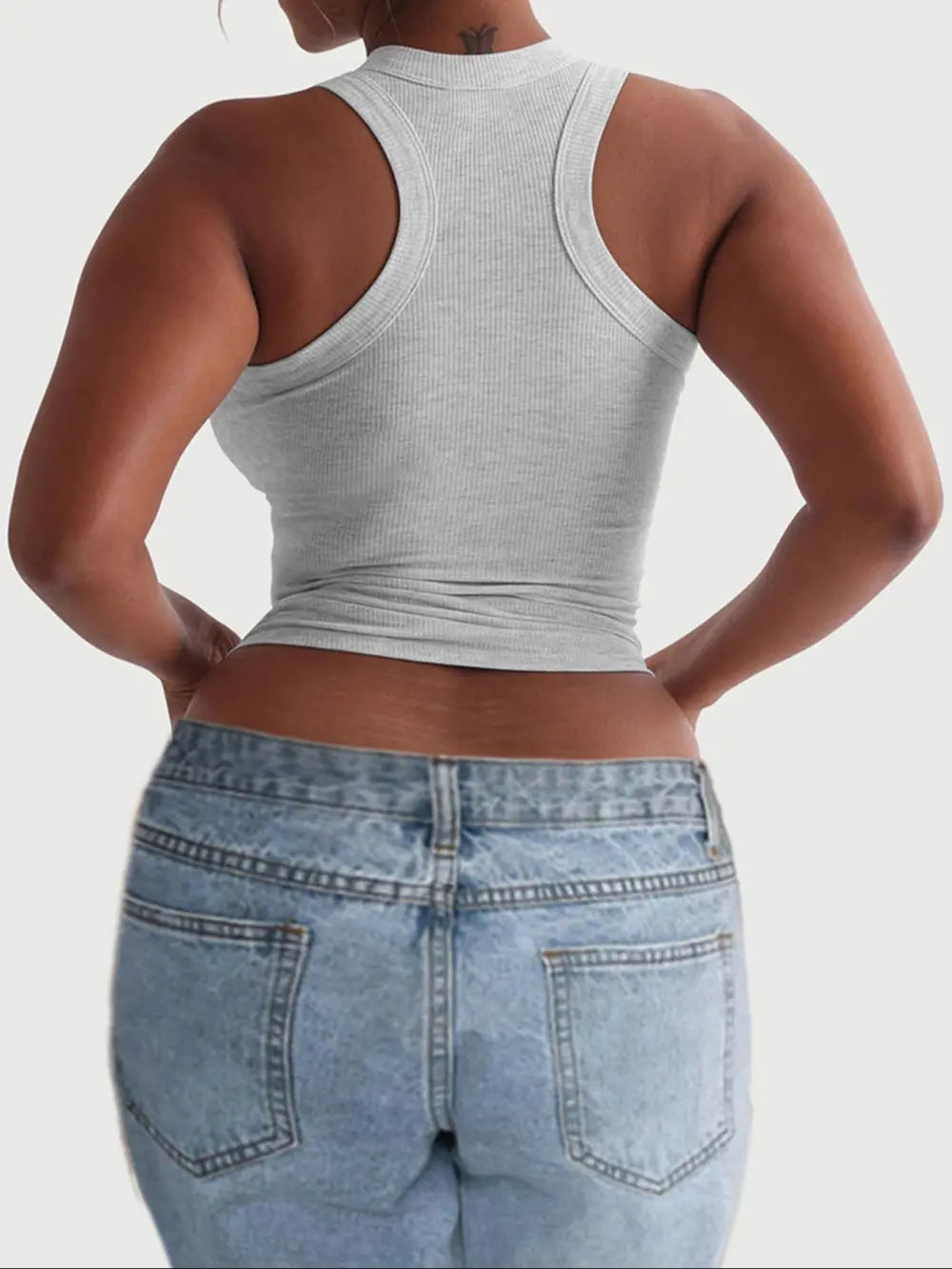 Women's Casual Slim-Fit Solid-Color Sleeveless Tank Top