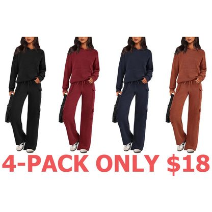 Women's 2 Piece Lounge Sets - Knitted Hoodie