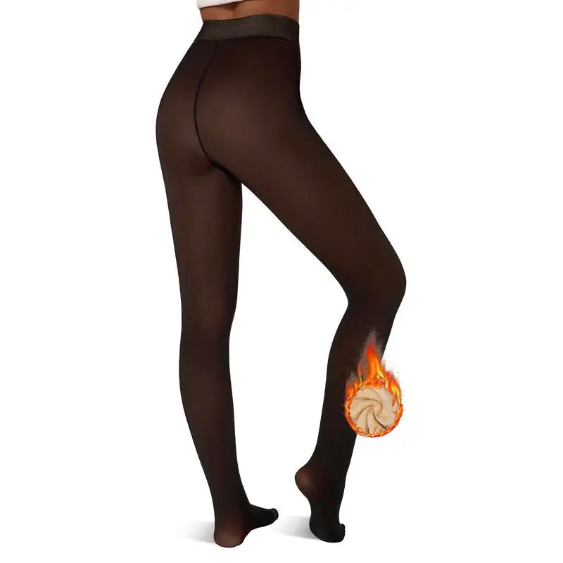Fleece Lined Tights One-Lined Seams both front and back