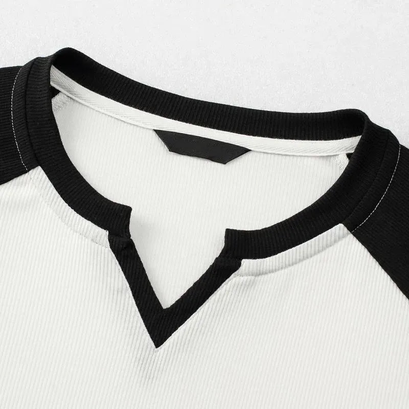 Men's V-Neck Longline Henley Muscle Tee