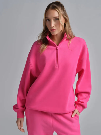 Basic quarter-zip turtleneck sweater set