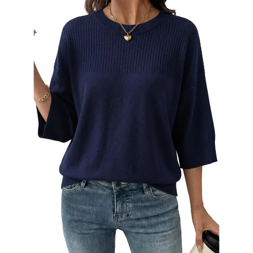 Women‘s Half Sleeve Casual Oversized Trendy Sweaters