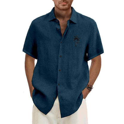 Classic Beach Men Polo Shirt Collar Short Sleeved Work Shirts for Men