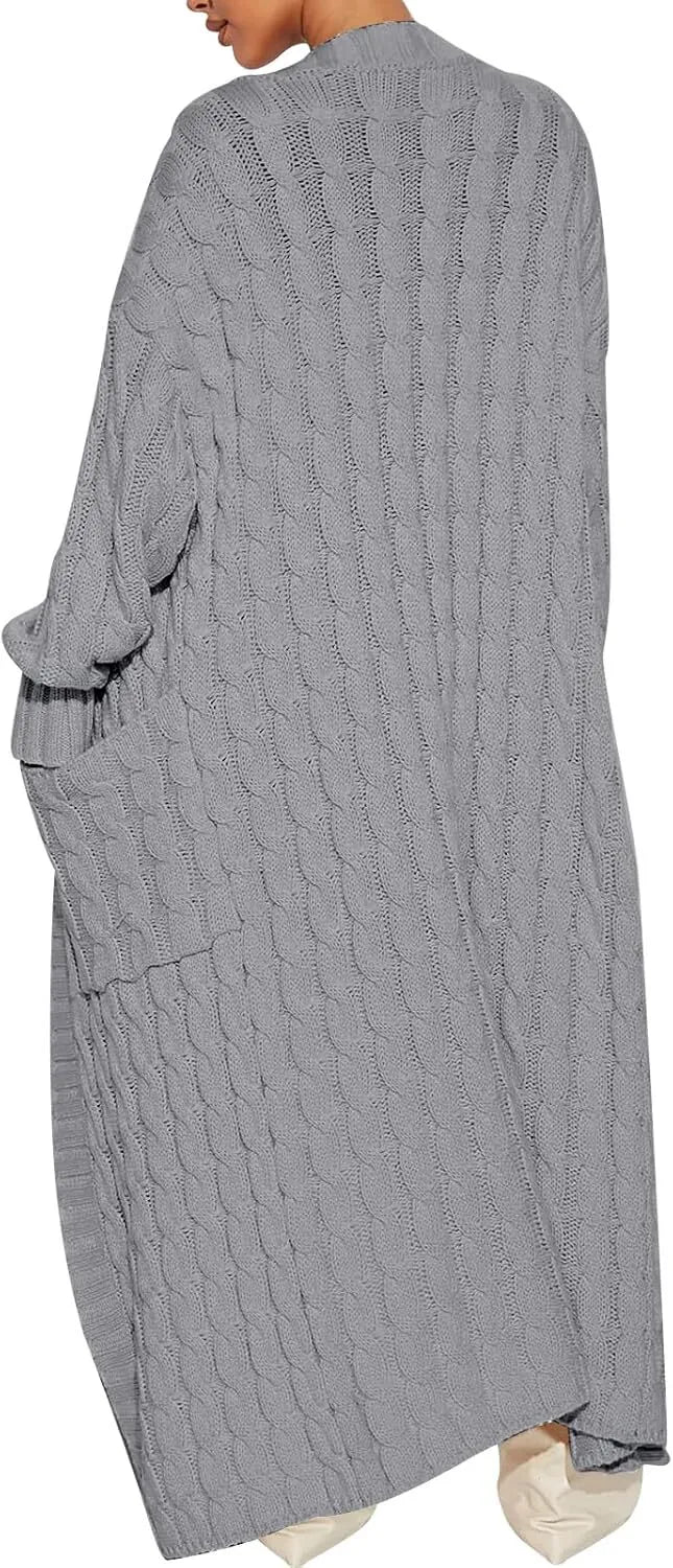 Women's Long Cardigan 2024 Oversized Coat Long Sleeve Open Cardigan Knitted Extra Long Coat Autumn Fashion Jacket Clothes