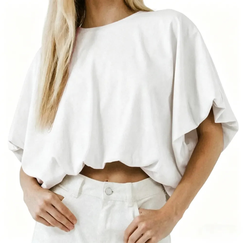 Women's Summer Crewneck Crop Tops