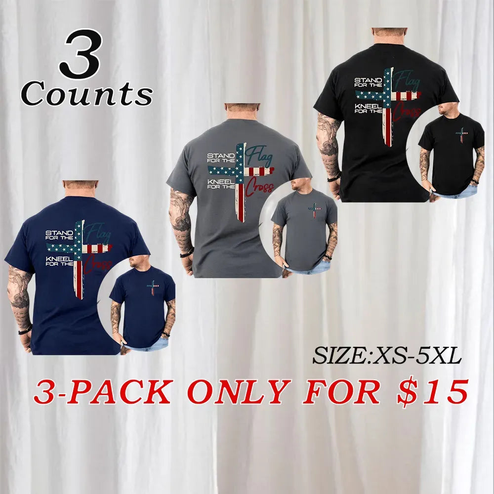 Stand For The Flag Graphic Tees for Cotton Fabric Casual Crew