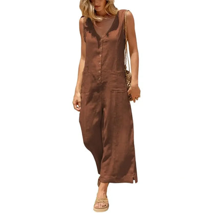 Women Button Down Jumpsuits